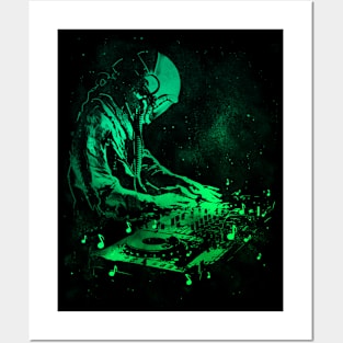 Galactic DJ Astronaut - EDM Music Vibes Posters and Art